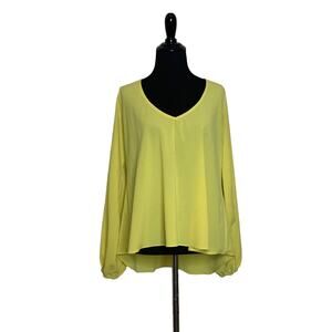 Lovers + Friends lime yellow long sleeves v neck tunic top size M